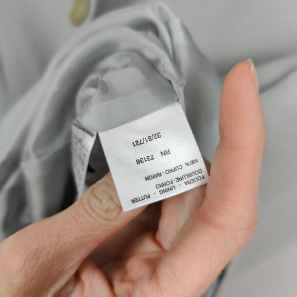 MaxMara Long Jacket Womens 6 Dove Gray Button Up Viscose Blend Preppy Capsule - Picture 9 of 10